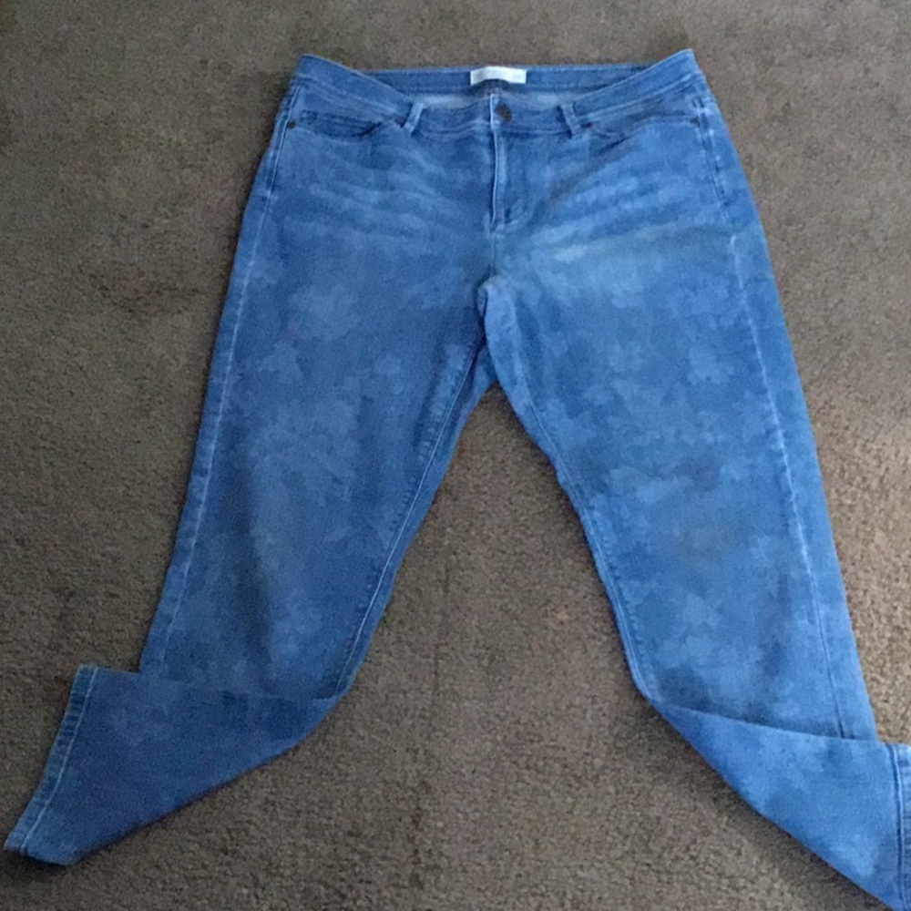 J.‎ Jill Floral Print Authentic Fit Slim Ankle Jean